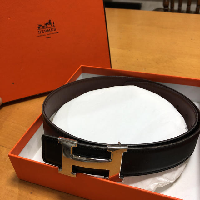 Hermes(エルメス)のHERMES ベルト 75 茶×黒 レディースのファッション小物(ベルト)の商品写真