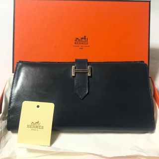 エルメス(Hermes)のあっちゃん専用正規品☆エルメス ベアン 長財布 男女兼用 ネイビー系(長財布)