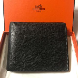 エルメス(Hermes)のイチ様専用☆箱なし☆エルメス ダークグレー メンズ 二つ折り財布(折り財布)