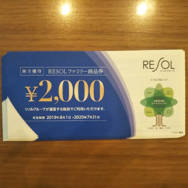 リソル株主優待60000円分（2000円×30枚）