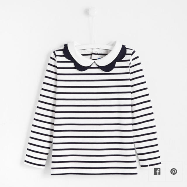 Jacadi(ジャカディ)のわかな様専用　Jacadi 襟付きボーダーロングTシャツ キッズ/ベビー/マタニティのキッズ服女の子用(90cm~)(Tシャツ/カットソー)の商品写真