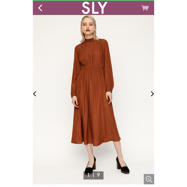 SLY(スライ)のSLY gather stand n/c ドレス レディースのワンピース(ロングワンピース/マキシワンピース)の商品写真