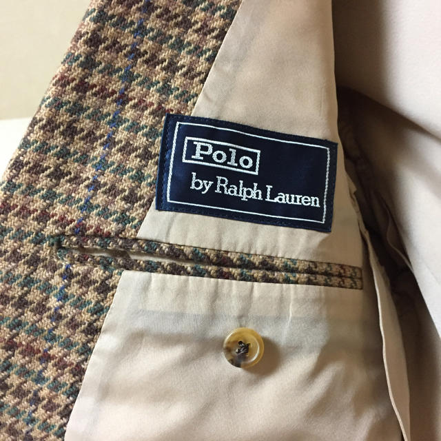 POLO RALPH LAUREN(ポロラルフローレン)のポロ ラルフローレン ブラウン 千鳥柄 チェック ジャケット ラルフ POLO メンズのジャケット/アウター(テーラードジャケット)の商品写真