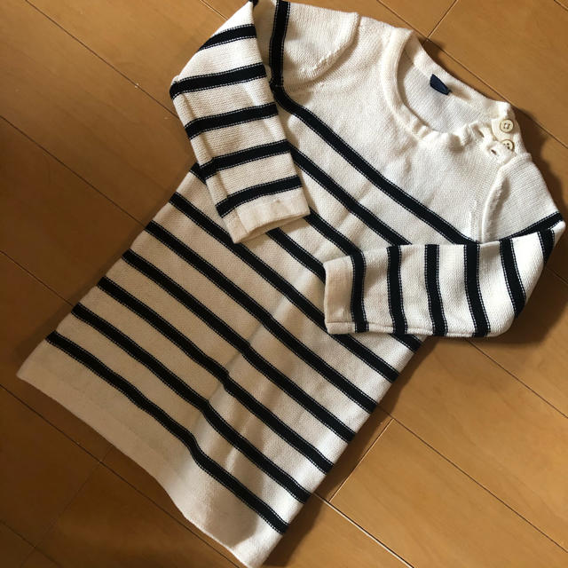 babyGAP(ベビーギャップ)のbabygap ボーダー　ニット　チュニック　新品未使用 キッズ/ベビー/マタニティのベビー服(~85cm)(ワンピース)の商品写真