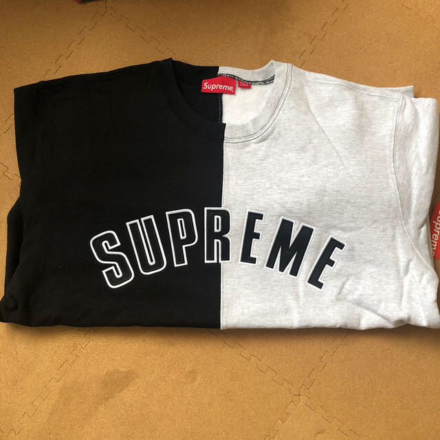 supreme split crew neck sweatshirt
