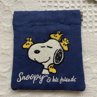 スヌーピー(SNOOPY)の《新品 タグ付き》スヌーピー  バネポーチ  ウッドストック  ネイビー(ポーチ)