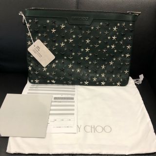 ジミーチュウ(JIMMY CHOO)のクラッチバッグ　derek ltr グリーン　jimmy choo ルブタン(セカンドバッグ/クラッチバッグ)