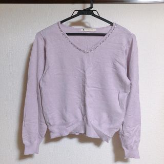 マジェスティックレゴン(MAJESTIC LEGON)の【美品】マジェ/ビジュー付きニット/トップス(ニット/セーター)