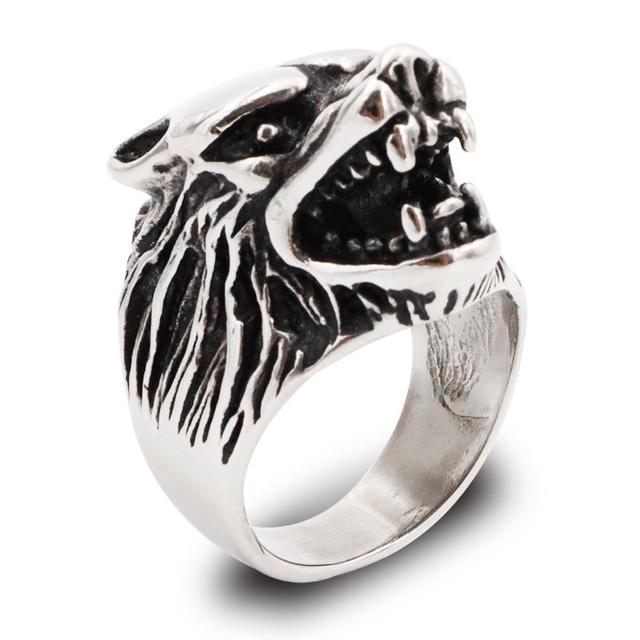 リング 指輪 ウルフヘッド 狼 サージカルステンレス 重厚 高級感 メンズ メンズのアクセサリー(リング(指輪))の商品写真