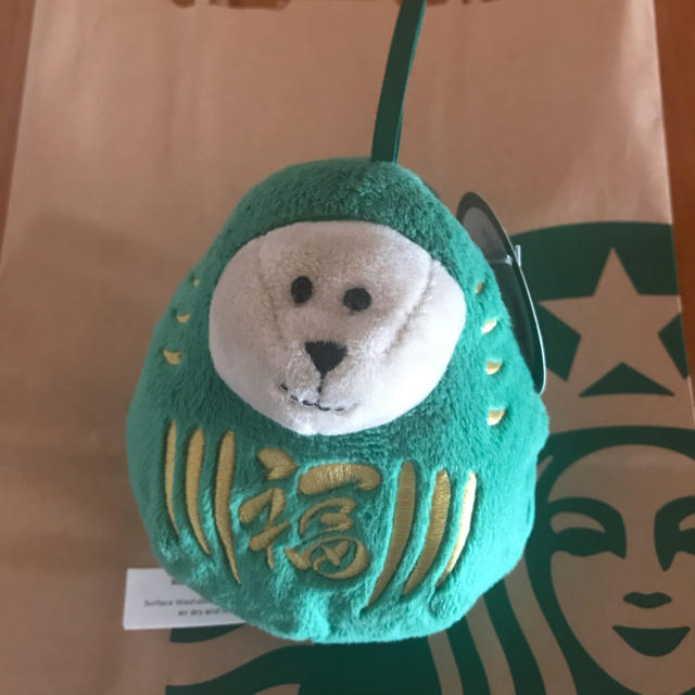 Starbucks Coffee(スターバックスコーヒー)のSTARBUCKS スターバックス ニューイヤーべアリスタだるまグリーンMini エンタメ/ホビーのおもちゃ/ぬいぐるみ(ぬいぐるみ)の商品写真