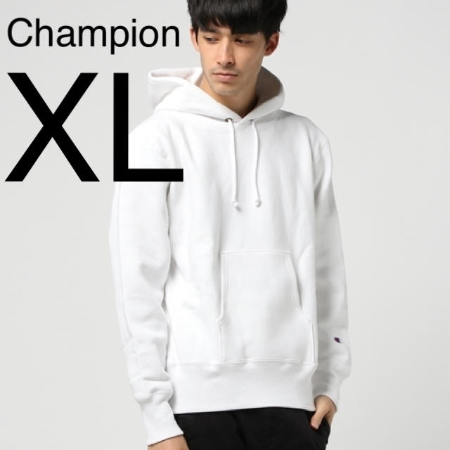 チャンピオン リバースウェーブ champion パーカー フード 白 xl