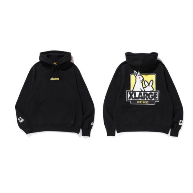 トップス【XLサイズ】XLARGE ＃FR2 Fxxk Icon Hoodie ブラック