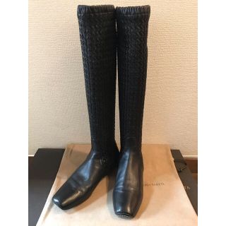 ボッテガヴェネタ(Bottega Veneta)のボッテガヴェネタ　ネロ イントレチャート カーフブーツ　37.5(ブーツ)