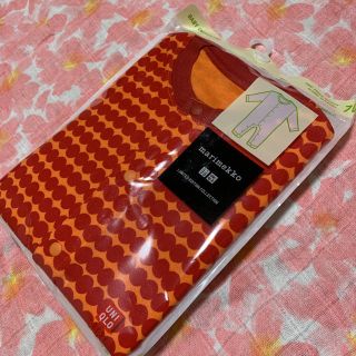 マリメッコ(marimekko)の再お値下げ！新品未開封！ユニクロ×マリメッココラボロンパース  70 赤(ロンパース)