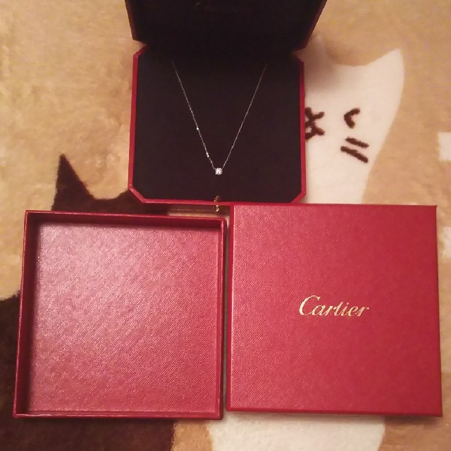 Cartier(カルティエ)のh様ご専用☆カルティエ ＷＧ一粒ダイヤモンドネックレス レディースのアクセサリー(ネックレス)の商品写真