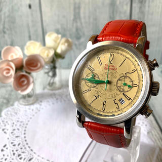 ヴィヴィアンウエストウッド(Vivienne Westwood)の【電池交換済み】 vivienne 腕時計 ダメージ スクイグル レッド(腕時計(アナログ))