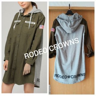 ロデオクラウンズ(RODEO CROWNS)の美品♪RODEO CROWNS★ミニタリードッキングワンピース(ひざ丈ワンピース)