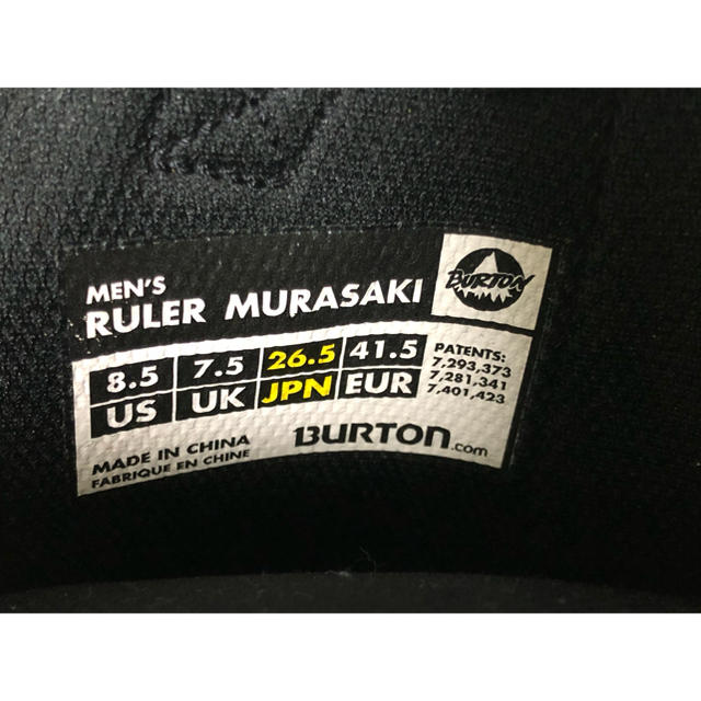 BURTON(バートン)のBURTON/ブーツ/ムラスポ/限定/ルーラー/26.5cm/黒/est/美品 スポーツ/アウトドアのスノーボード(ブーツ)の商品写真