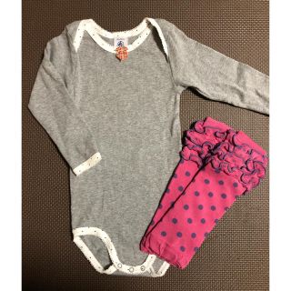 プチバトー(PETIT BATEAU)のロンパース(86cm)＆レッグウォーマー セット(ロンパース)