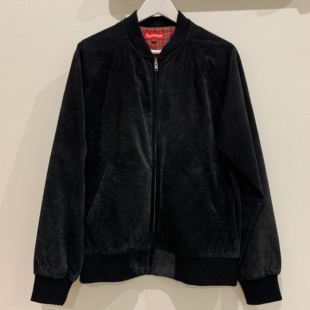 ダウンジャケットSupreme Suede Bomber jacket M ネイビー