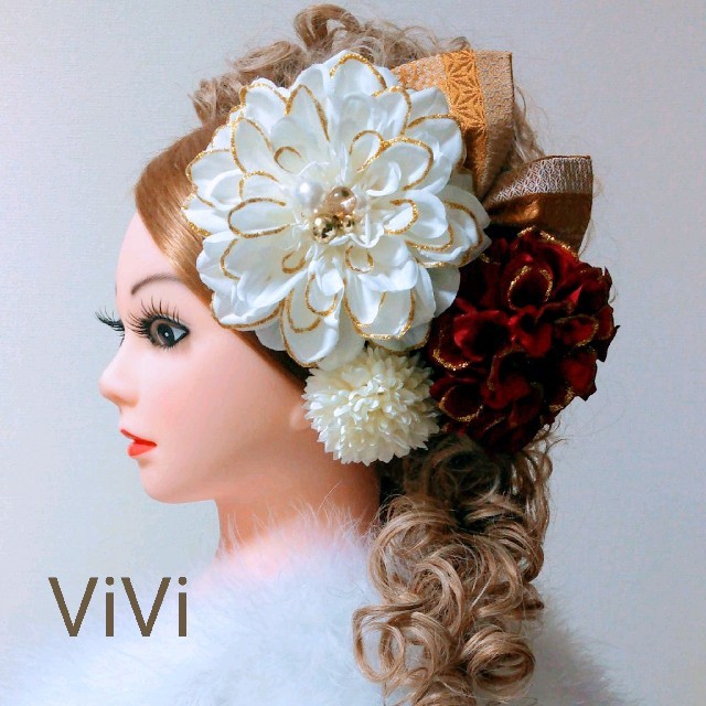 髪飾りViVi ~白赤金・花飾り~ 成人式 卒業式 結婚式 花魁 簪 - www 髪飾りViVi ~白赤金・花飾り~ 成人式 卒業式 結婚式 花魁 簪 - www