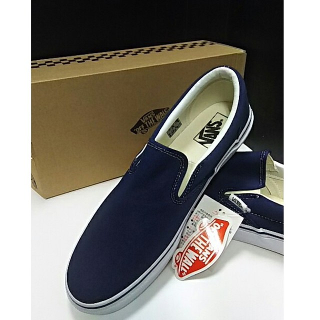 VANS(ヴァンズ)の最値定価5170円!新品!バンズVANS スリッポンスニーカー 紺/白 27.5 メンズの靴/シューズ(スニーカー)の商品写真