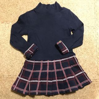 プチバトー(PETIT BATEAU)のプチバトー  ボトルネックワンピース　95cm(ワンピース)