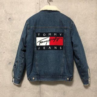 トミーヒルフィガー(TOMMY HILFIGER)のTOMMY JEANS トミージーンズ ロゴ ボア デニム ジャケット L(Gジャン/デニムジャケット)