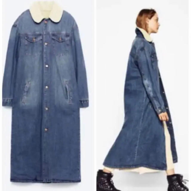 zara  ロングジャケット デニム