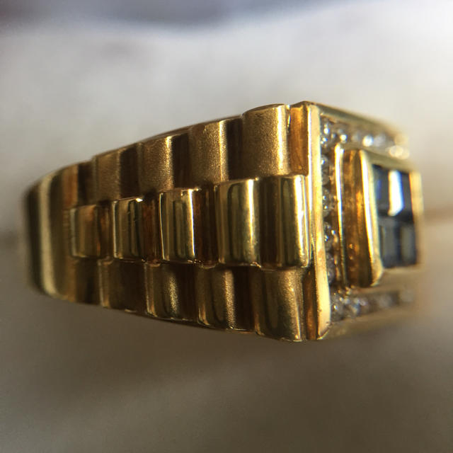 K18 ダイヤ サファイヤ 指輪  総重量11.1g メンズ  メンズのアクセサリー(リング(指輪))の商品写真