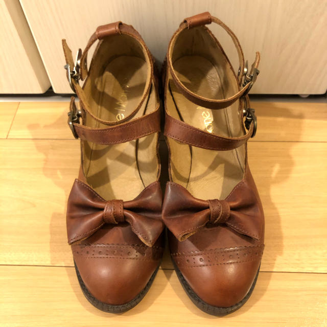 ジェーン☆2連リボンシューズ／靴レディース