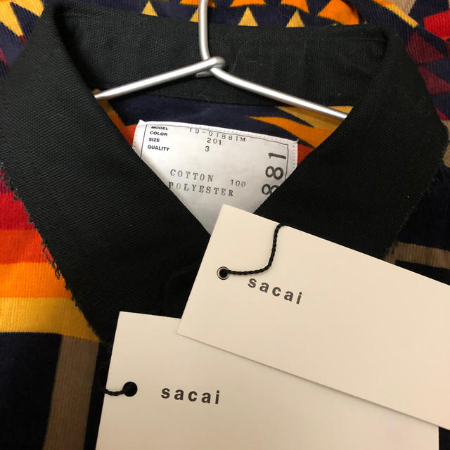 品揃え豊富で 1 SACAI ネイビー 19SS 定価64900円 サイズ ペンドルトン