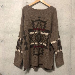 ペンドルトン(PENDLETON)のPENDLETON オルテガ ネイティブ クルーニット L ブラウン(ニット/セーター)