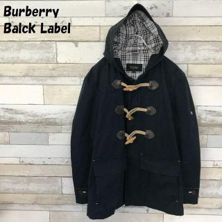 バーバリーブラックレーベル(BURBERRY BLACK LABEL)のバーバリーブラックレーベル ダッフルコート ネイビー ノバチェック柄 サイズM(ダッフルコート)