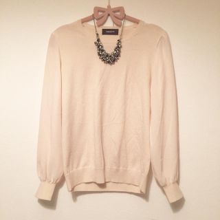 ジャスグリッティー(JUSGLITTY)のジャス♡ネックレス付き袖シフォンニット(カットソー(長袖/七分))