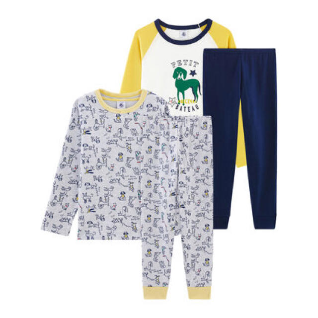 PETIT BATEAU(プチバトー)の【新品】プチバトー 4ans 長袖パジャマ2点セット キッズ/ベビー/マタニティのキッズ服男の子用(90cm~)(パジャマ)の商品写真