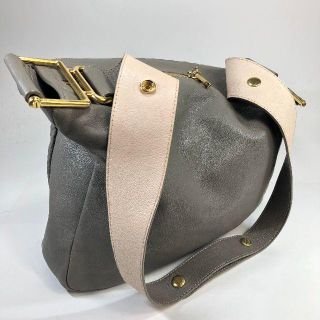 クロエ(Chloe)の【美品】クロエ エテル 斜め掛け ショルダー ダークグレー レザー(ショルダーバッグ)