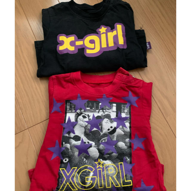 X-girl Stages(エックスガールステージス)のX-girlstages☆12M ロンT２枚セット キッズ/ベビー/マタニティのベビー服(~85cm)(Ｔシャツ)の商品写真