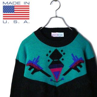 【Made in USA】DELIVERY Ltd. レトロ デザイン ニット(ニット/セーター)