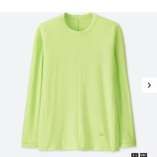 ユニクロ(UNIQLO)のS 黄色　ユニクロ　アレキサンダーワン ヒートテックエクストラクルーネックT(Tシャツ/カットソー(七分/長袖))