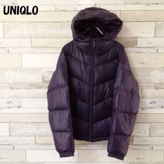 ユニクロ(UNIQLO)の【人気】UNIQLO ユニクロ フード付きダウンジャケット パープル S(ダウンジャケット)