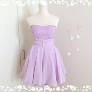 新品♡パールフレアドレス ラベンダー(ミニドレス)