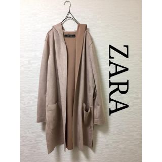 ザラ(ZARA)のZARA ザラ コート ピンク フード付き 腰ひも有り ガウン 未使用 タグ付き(ガウンコート)