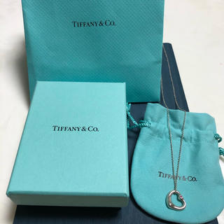 【美品】Tiffany& Co. オープンハートネックレス ピンクサファイア付き