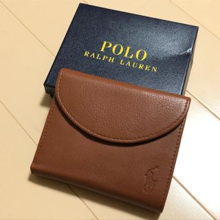 新品　ポロ ラルフローレン　ペブルレザー 三つ折りウォレット 財布　牛革　本革