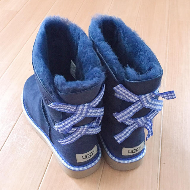 【新品】UGG®︎♡ベイリーボウ ギンガムリボン ネイビー