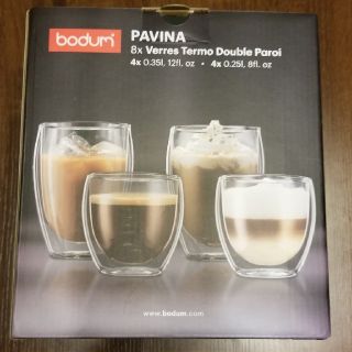 ボダム(bodum)の新品(8個セット) BODUM ボダム グラス 250ml×4 350ml×4(グラス/カップ)