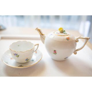 ヘレンド(Herend)のヘレンド　ミルフルール　ポット　カップ&ソーサー(食器)