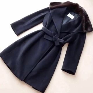 マックスマーラ(Max Mara)の【最終値下】Max Mara  ミンク襟付きロングコート(ロングコート)