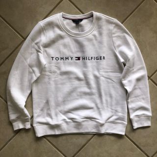 トミーヒルフィガー(TOMMY HILFIGER)のUS Sトミーヒルフィガー　裏起毛スウェット  白(トレーナー/スウェット)